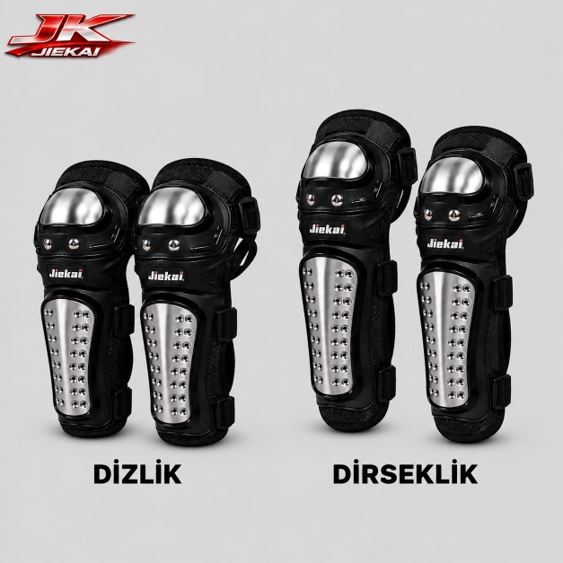 TTD-03 JİEKAİ ( TİTANYUM KORUMA ) MOTORCU DİZLİK VE DİRSEKLİK KORUMA SETİ
