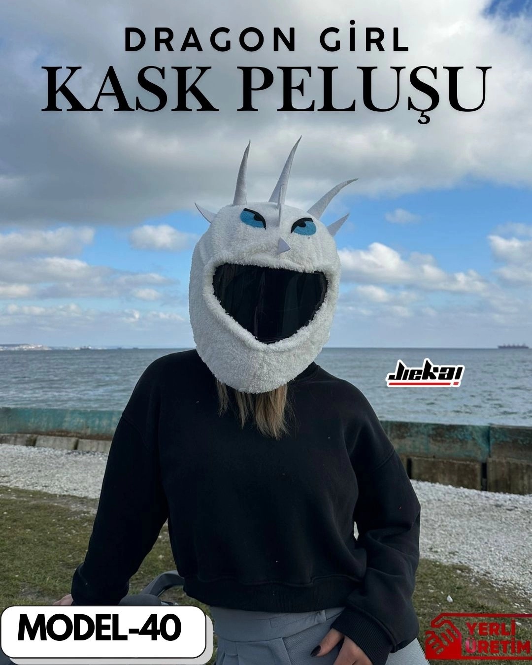 MODEL-40 KASK PELUŞU TEK EBAT DRAGON GİRL