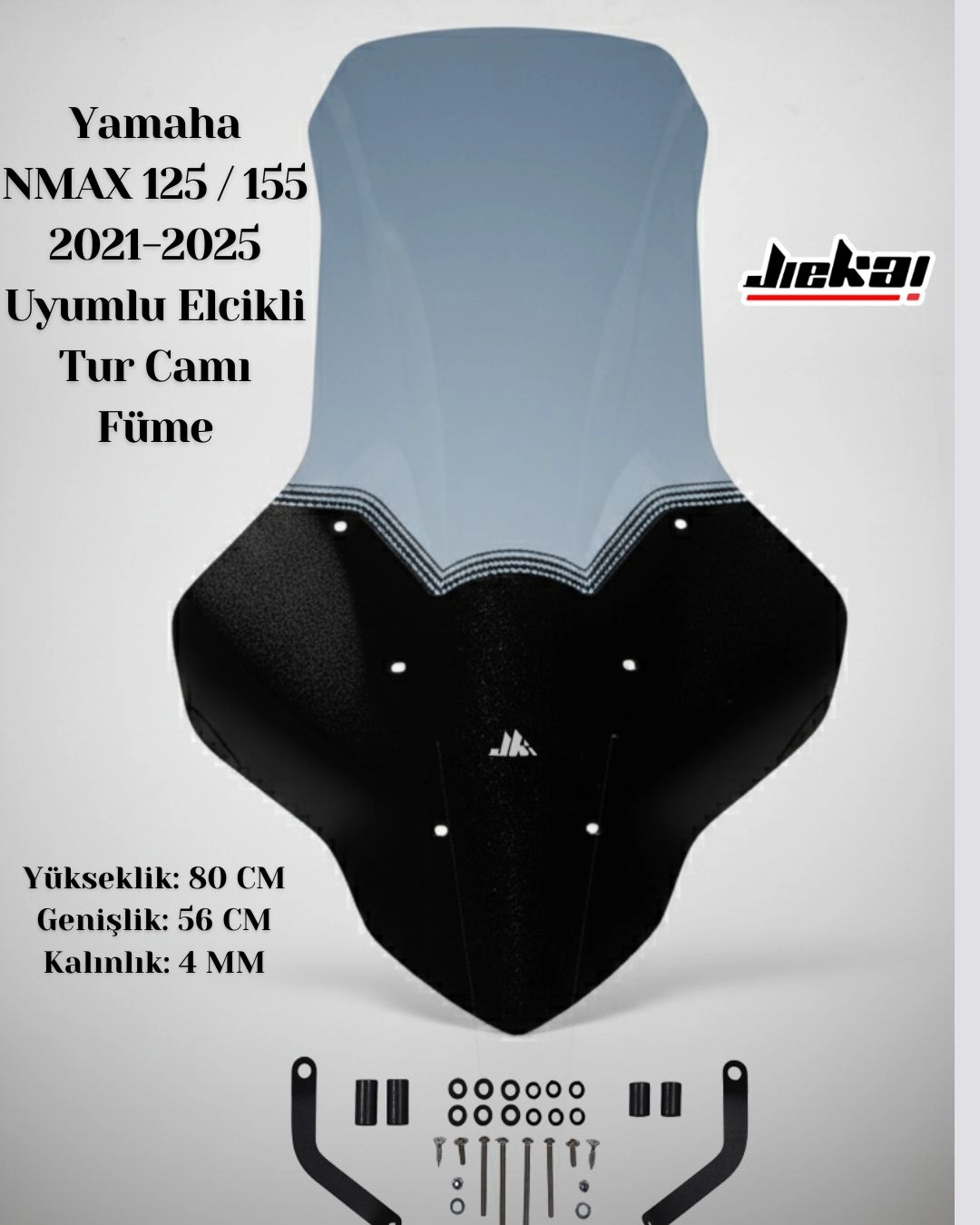 NMAX 125 / 155 2021-2025 Uyumlu Elcikli Tur Camı Füme-
