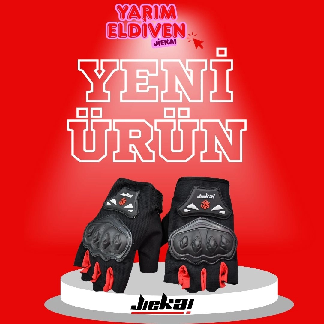 JİEKAİ JK- YARIM ELDİVEN KORUMALI * KIRMIZI *