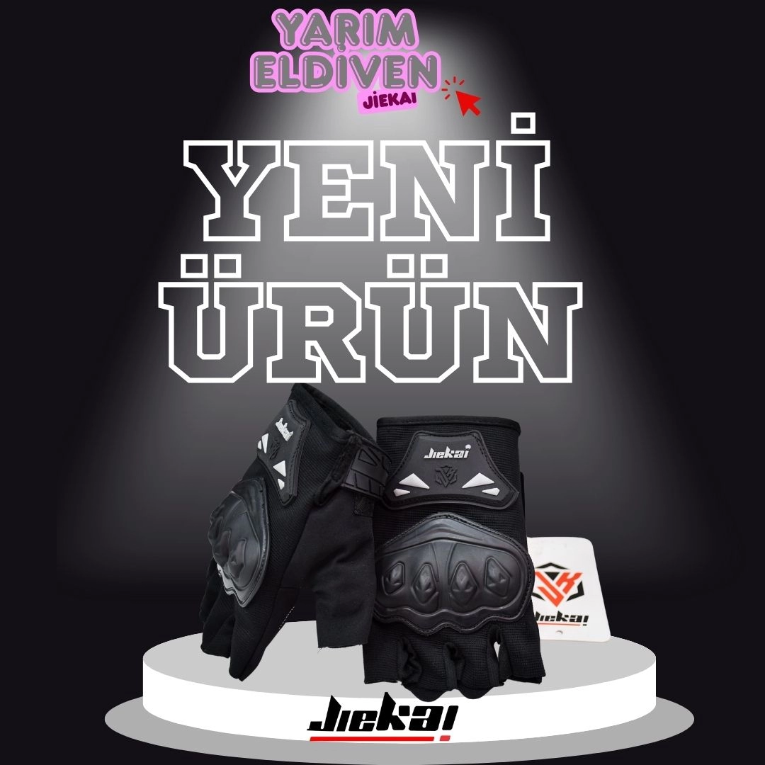 JİEKAİ JK-YARIM ELDİVEN KORUMALI * SİYAH *
