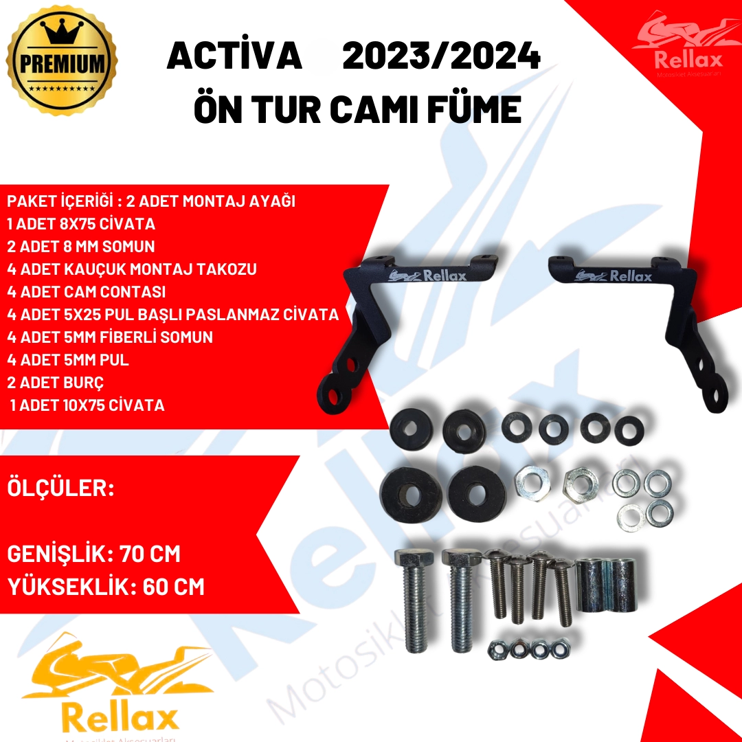Honda Activa 125 70*60CM Ön Cam 2023/2024 Uyumlu