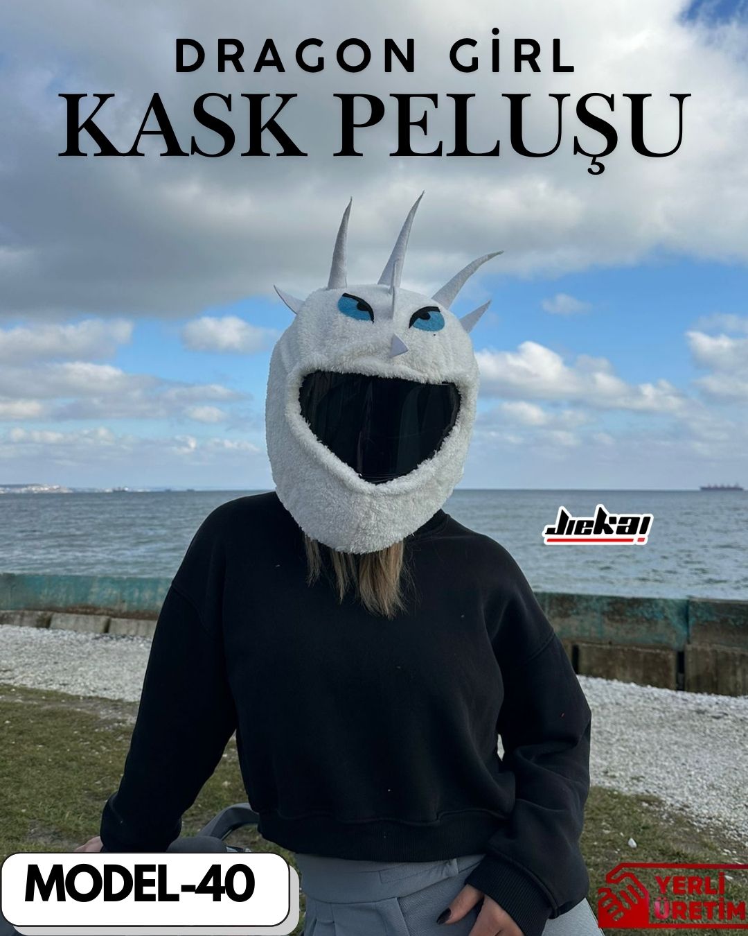 MODEL-40 KASK PELUŞU TEK EBAT DRAGON GİRL