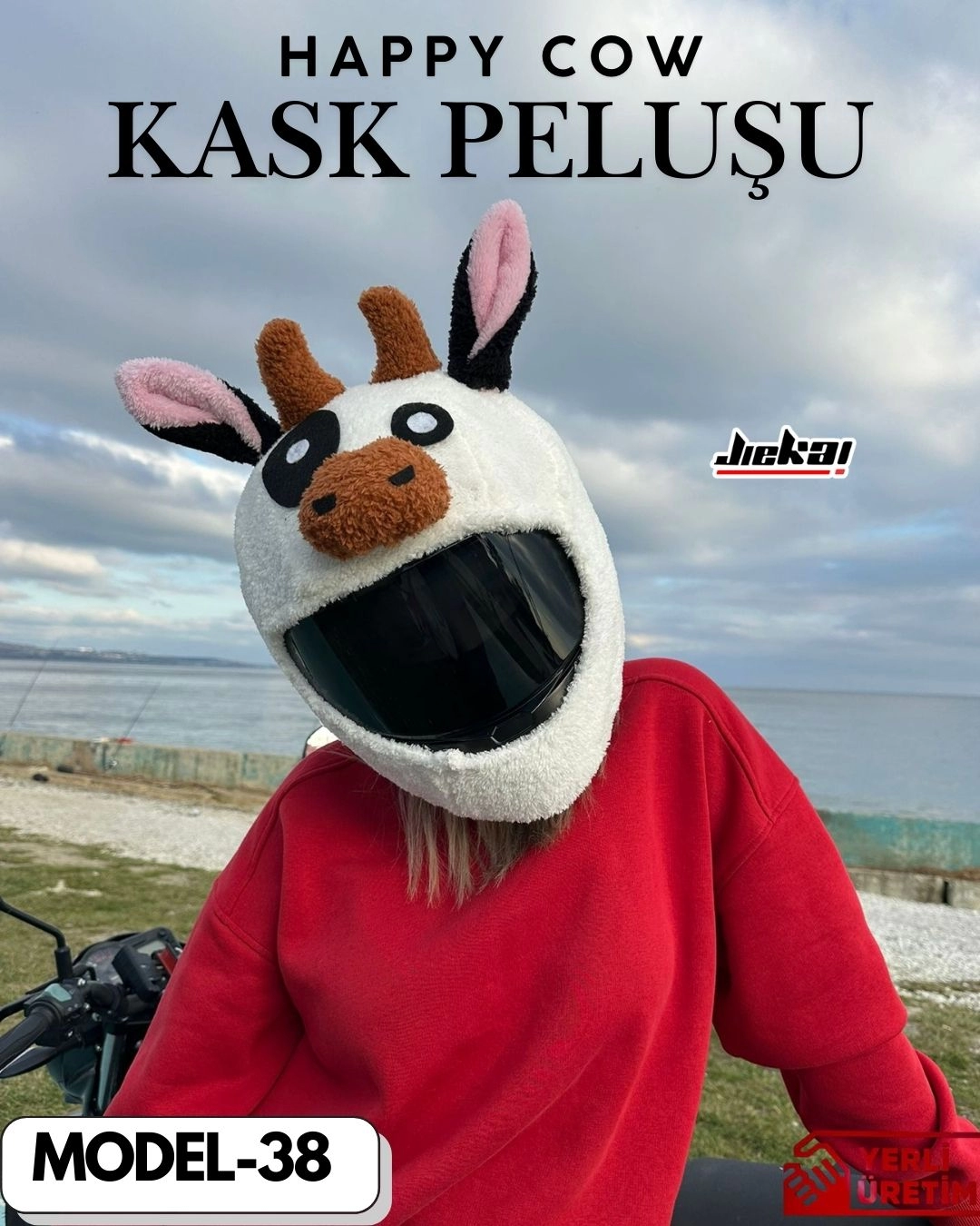 MODEL-38 KASK PELUŞU TEK EBAT HAPPY COW