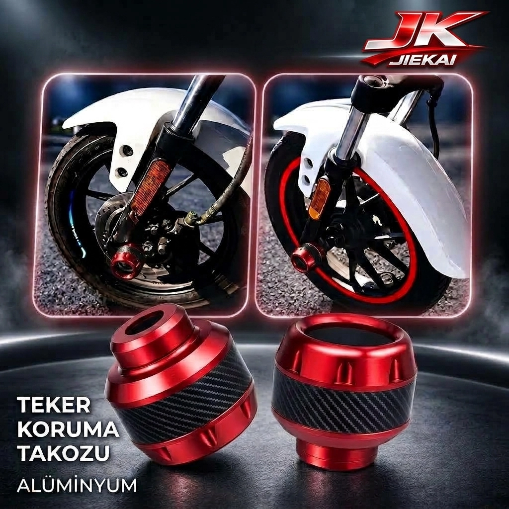 KB-37 RENKLİ ÖN TEKER TAKOZU *KIRMIZI* ÜNİVERSAL