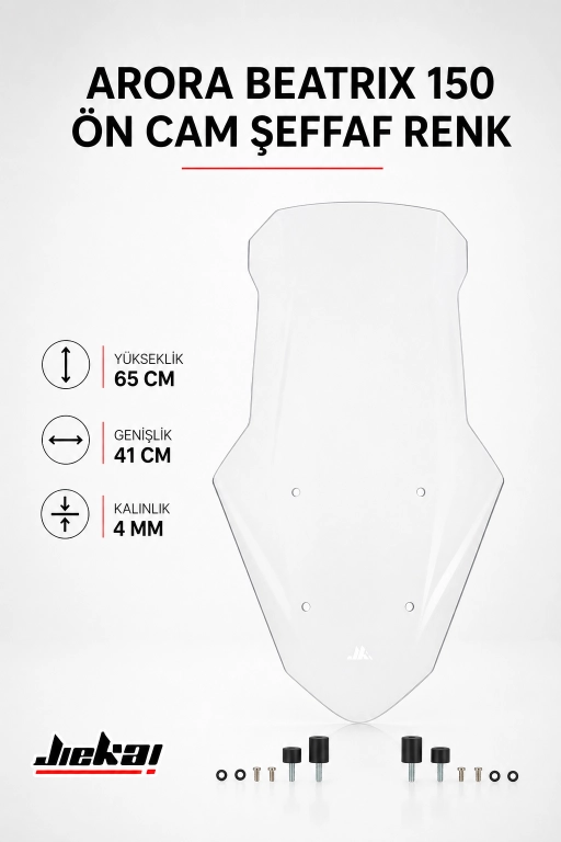 JK JİEKAİ ARORAR BEATRİX 150 ÖN CAM ŞEFFAF-ABEAT125