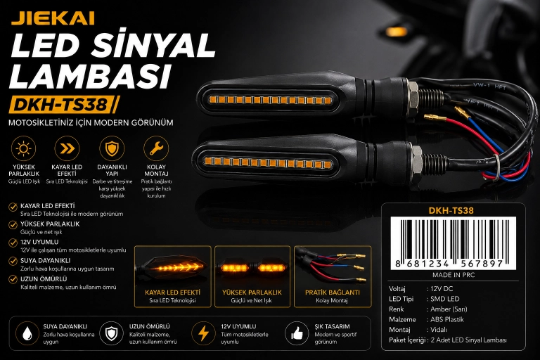 JİEKAİ DKH-TS38 Universal Şerit LED Sinyal