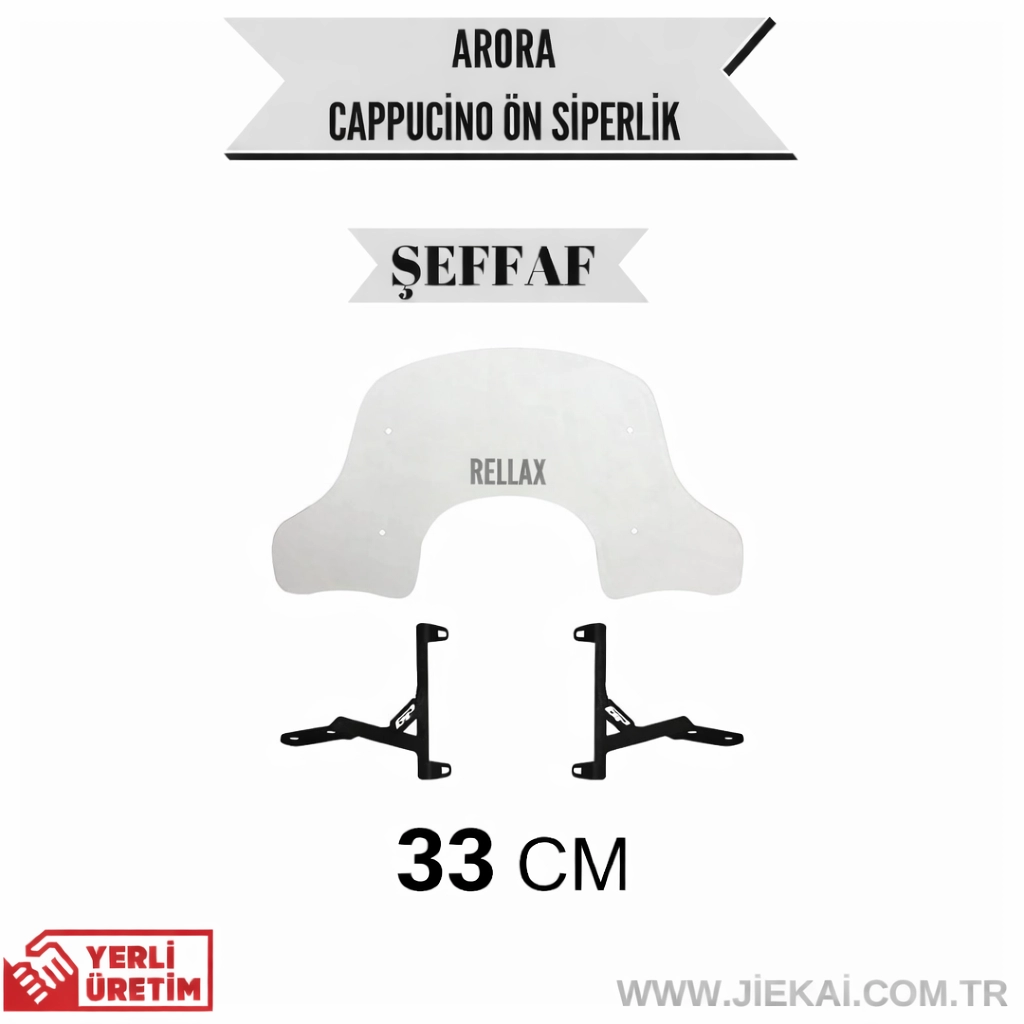 RELLAX Arora Cappucino 33 CM 50/125 2019-2025 UYUMLU ÖN CAM ŞEFFAF