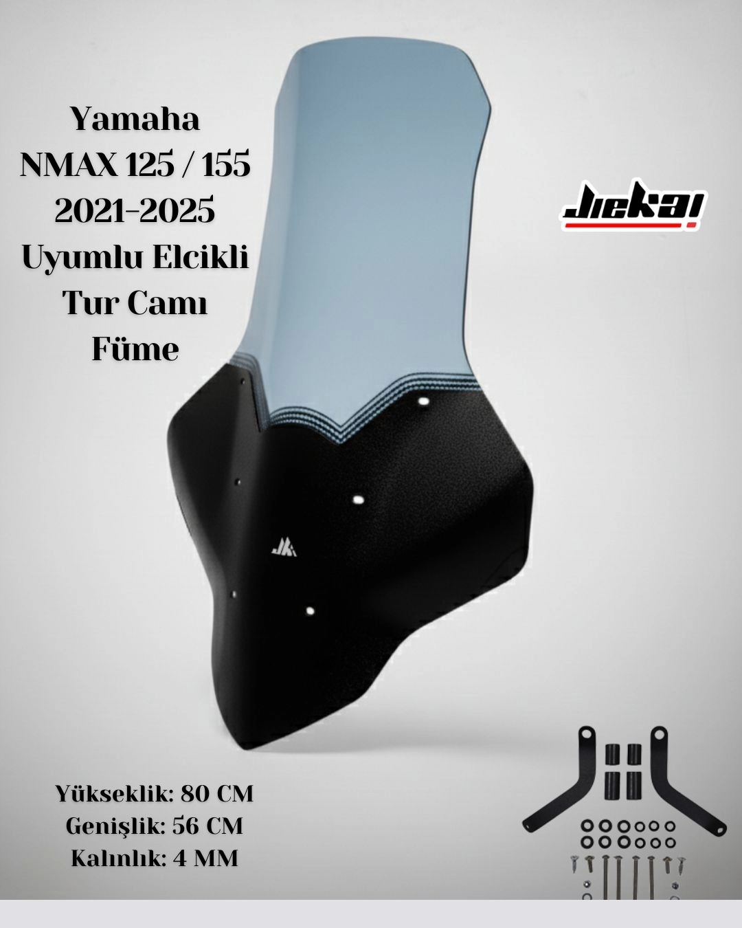 NMAX 125 / 155 2021-2025 Uyumlu Elcikli Tur Camı Füme-