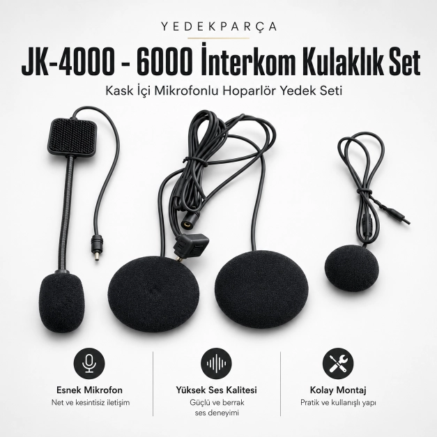 YEDEKPARÇA JK-4000 - 6000 k uyumlu  İnterkom Kulaklık SET