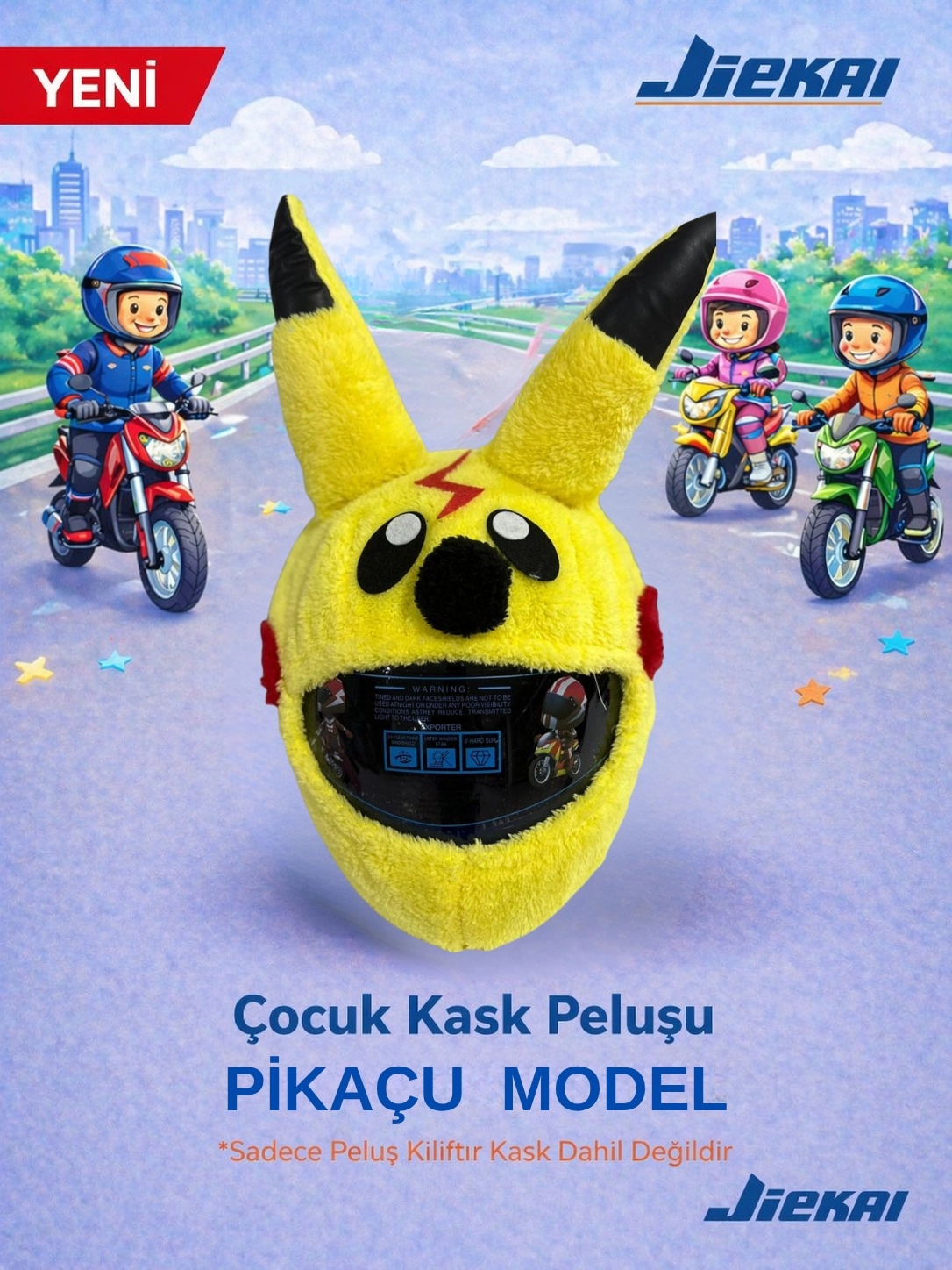 JİEKAİ Çocuk Kask Peluşu- MODEL 1 Tasarım Özel Seri