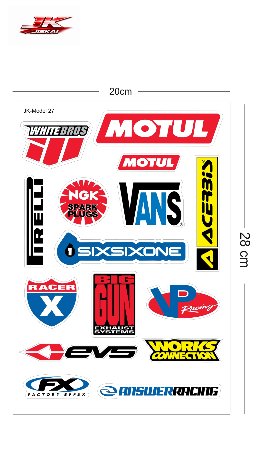 JK JİEKAİ MOTOSİKLET KASK AKSESUARI STİCKER MODEL 27