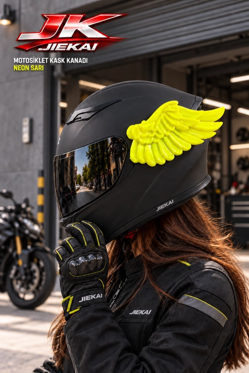 JK JİEKAİ MOTOSİKLET-KASK AKSESUARI MELEK KANADI NEON RENKLER (İKİ ADET KANAT-KASK DAHİL DEĞİLDİR)