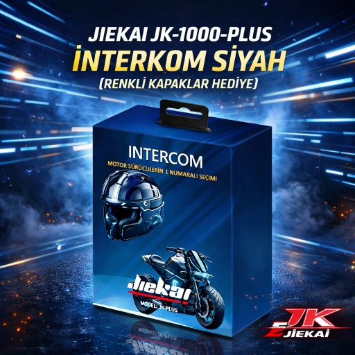 JİEKAİ JK-1000-PLUS İNTERKOM SİYAH ( RENKLİ KAPAKLAR HEDİYE )
