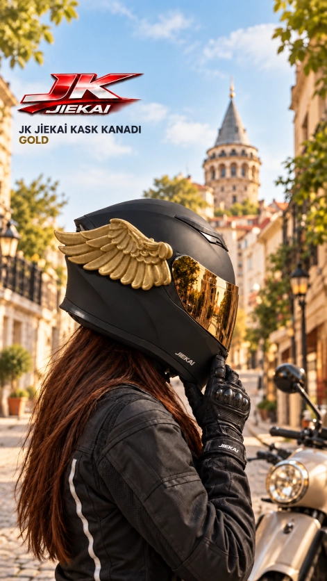 JK JİEKAİ MOTOSİKLET-KASK AKSESUARI MELEK KANADI GOLD RENKLER (İKİ ADET KANAT-KASK DAHİL DEĞİLDİR)