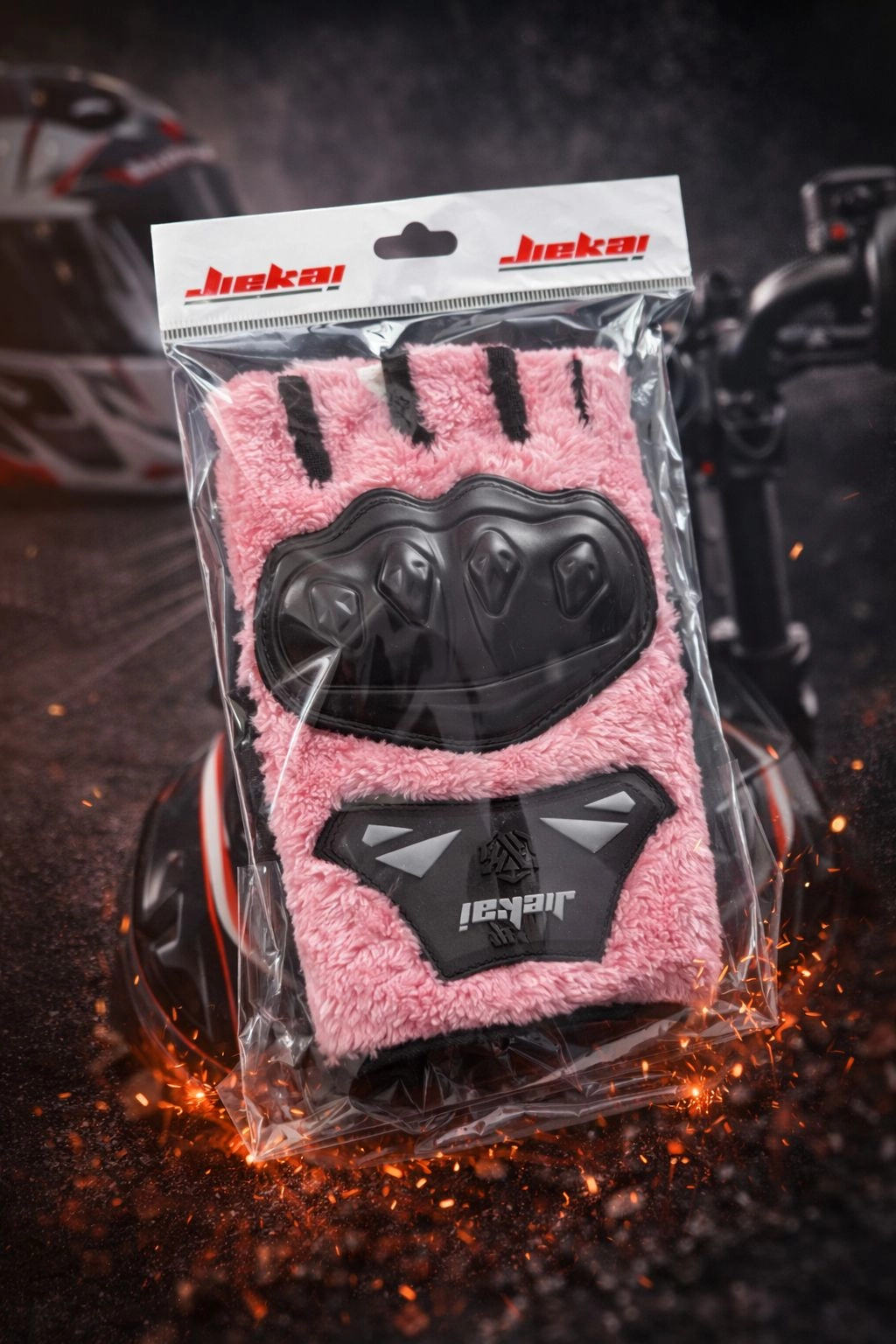 JK PELUŞLU YARIM ELDİVEN KORUMALI PEMBE RENK