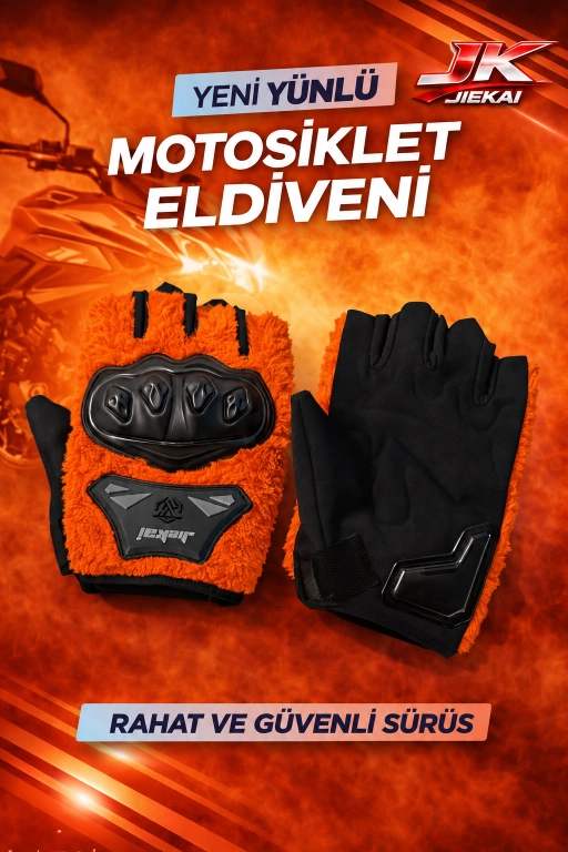 JK PELUŞLU YARIM ELDİVEN KORUMALI TURUNCU RENK