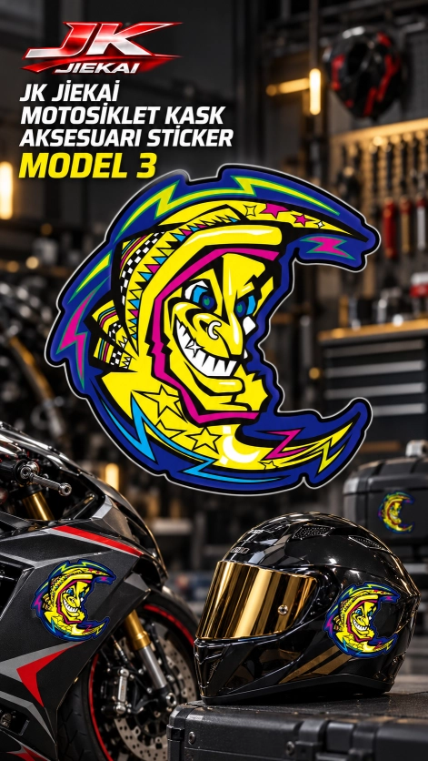 JK JİEKAİ MOTOSİKLET KASK AKSESUARI STİCKER MODEL 3