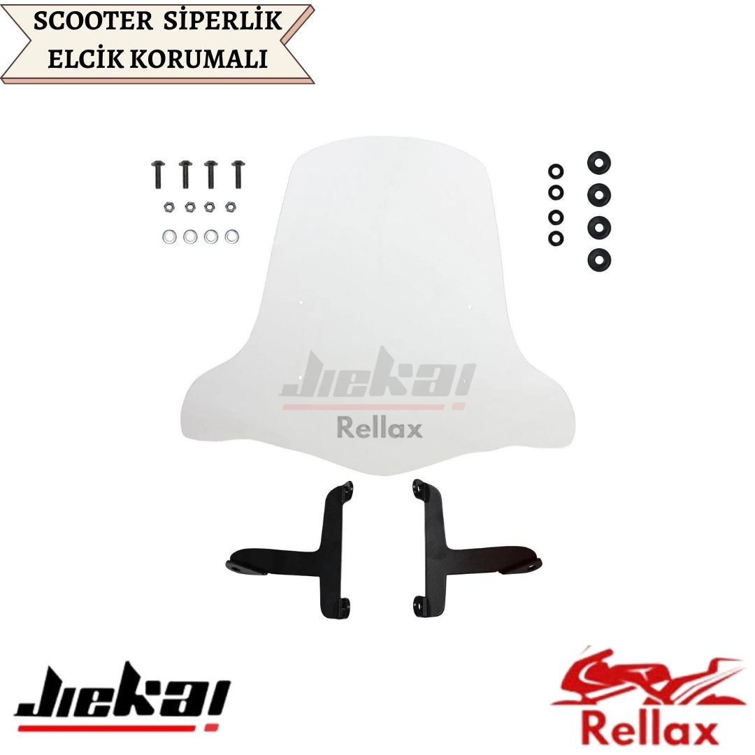 RELLAX SCOOTER Universal ELCİKLİ ÖN CAM ŞEFFAF