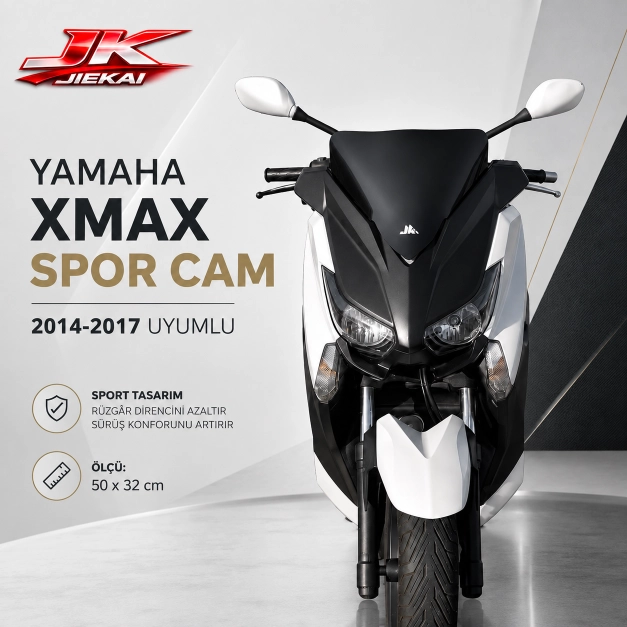 JK JİEKAİ YMH  2014-2017  Xmax  250-400 Uyumlu Sport Cam  (Siyah)